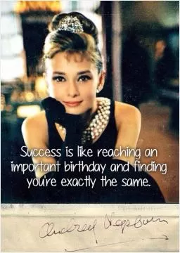 Success is like reaching an important birthday and finding you're exactly the same Picture Quote #1