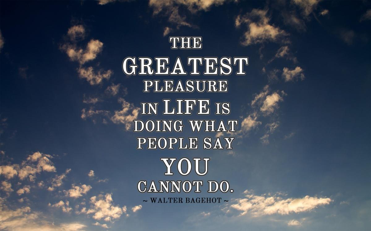 The greatest pleasure in life is doing what people say you cannot do Picture Quote #2