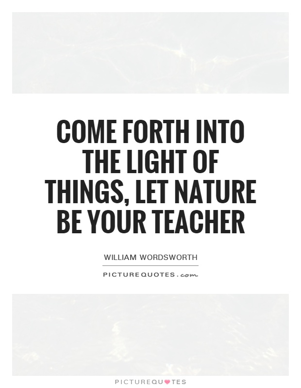 Come forth into the light of things, let nature be your teacher Picture Quote #1