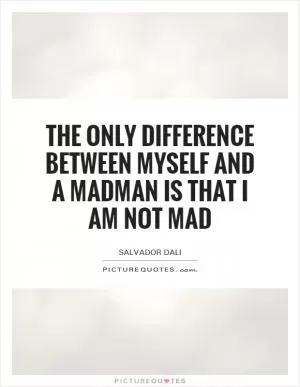 The only difference between myself and a madman is that I am not mad Picture Quote #1