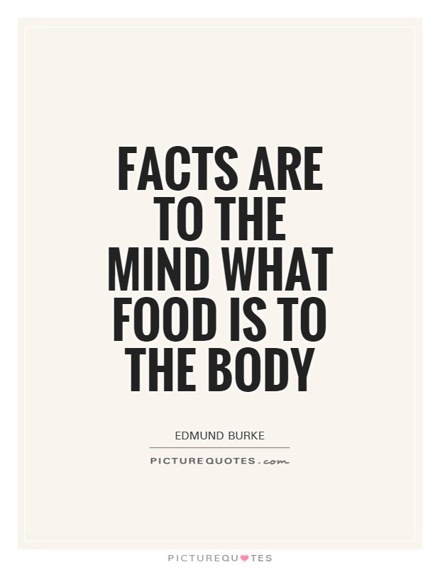 Facts are to the mind what food is to the body Picture Quote #1