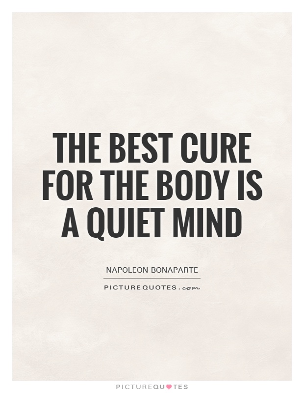 The best cure for the body is a quiet mind Picture Quote #1