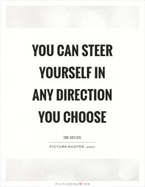 You can steer yourself in any direction you choose Picture Quote #1