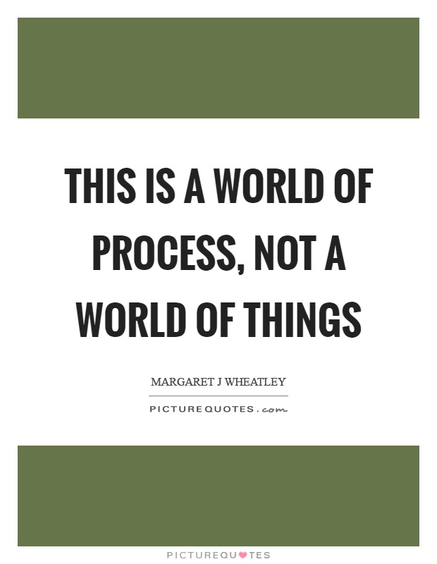 This is a world of process, not a world of things Picture Quote #1