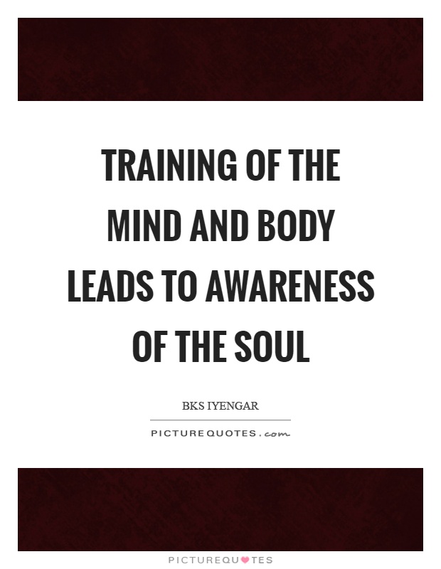Training of the mind and body leads to awareness of the soul Picture Quote #1