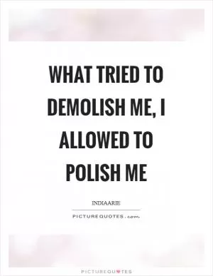 What tried to demolish me, I allowed to polish me Picture Quote #1