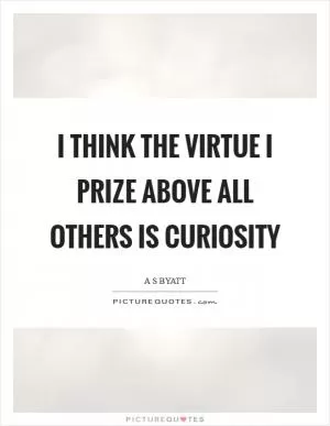 I think the virtue I prize above all others is curiosity Picture Quote #1
