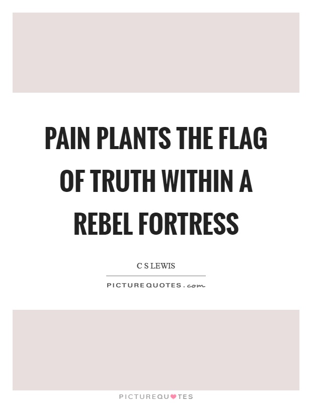 Pain plants the flag of truth within a rebel fortress Picture Quote #1