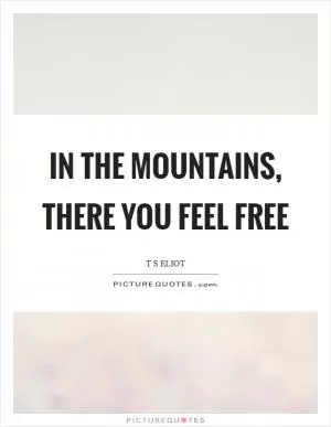 In the mountains, there you feel free Picture Quote #1