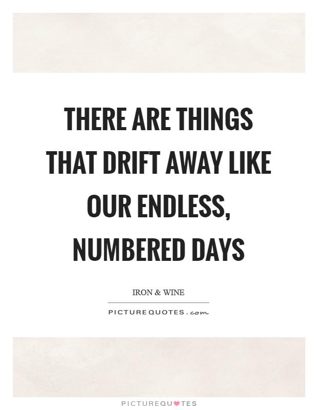 There are things that drift away like our endless, numbered days Picture Quote #1