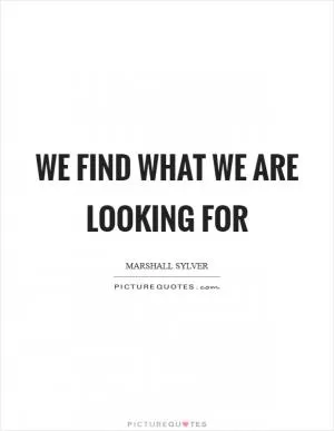 We find what we are looking for Picture Quote #1