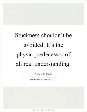Stuckness shouldn’t be avoided. It’s the physic predecessor of all real understanding Picture Quote #1
