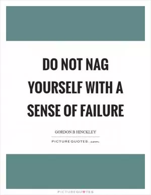 Do not nag yourself with a sense of failure Picture Quote #1