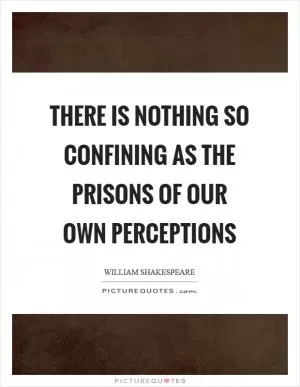 There is nothing so confining as the prisons of our own perceptions Picture Quote #1