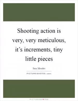 Shooting action is very, very meticulous, it’s increments, tiny little pieces Picture Quote #1