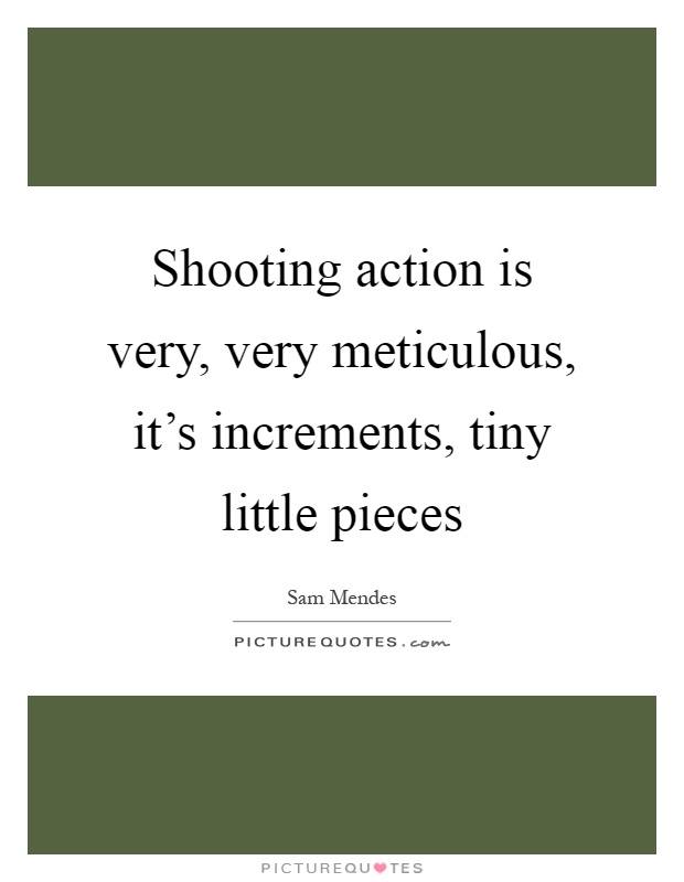 Shooting action is very, very meticulous, it's increments, tiny little pieces Picture Quote #1