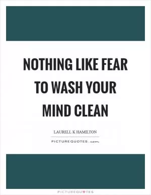 Nothing like fear to wash your mind clean Picture Quote #1