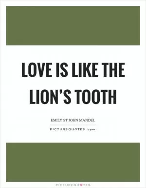 Love is like the lion’s tooth Picture Quote #1