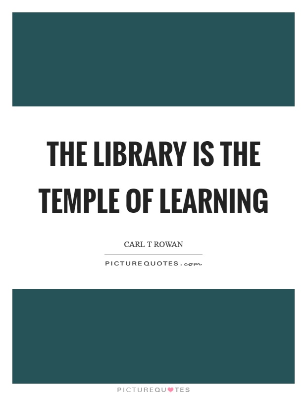 The library is the temple of learning Picture Quote #1