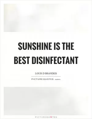 Sunshine is the best disinfectant Picture Quote #1