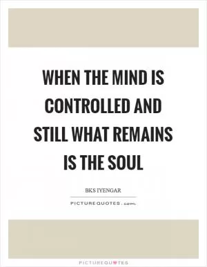 When the mind is controlled and still what remains is the soul Picture Quote #1