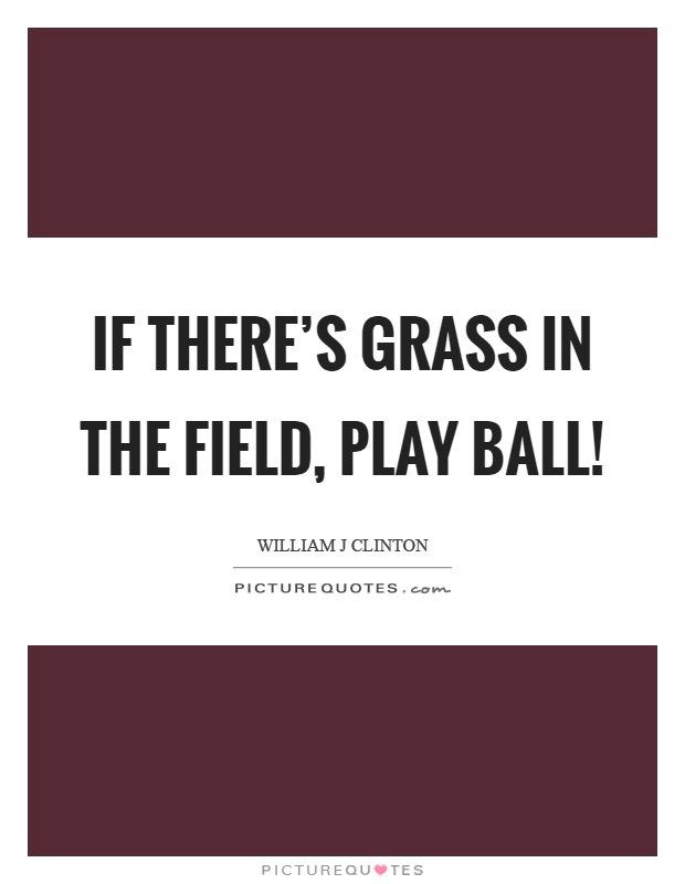If there's grass in the field, play ball! Picture Quote #1