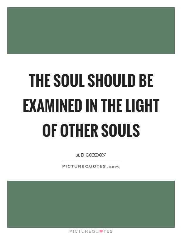 The soul should be examined in the light of other souls Picture Quote #1