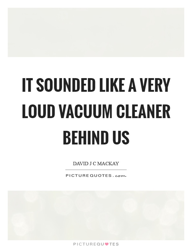It sounded like a very loud vacuum cleaner behind us Picture Quote #1