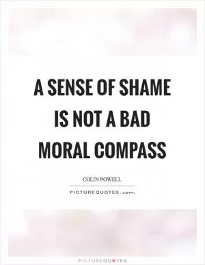 A sense of shame is not a bad moral compass Picture Quote #1