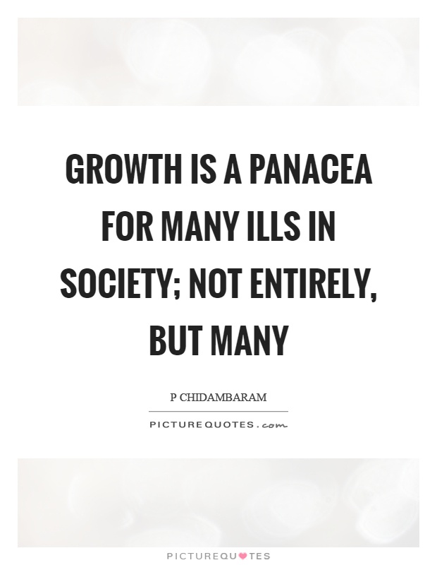 Growth is a panacea for many ills in society; not entirely, but many Picture Quote #1