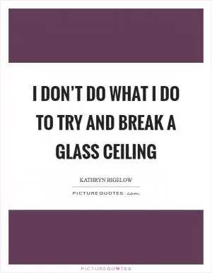 I don’t do what I do to try and break a glass ceiling Picture Quote #1