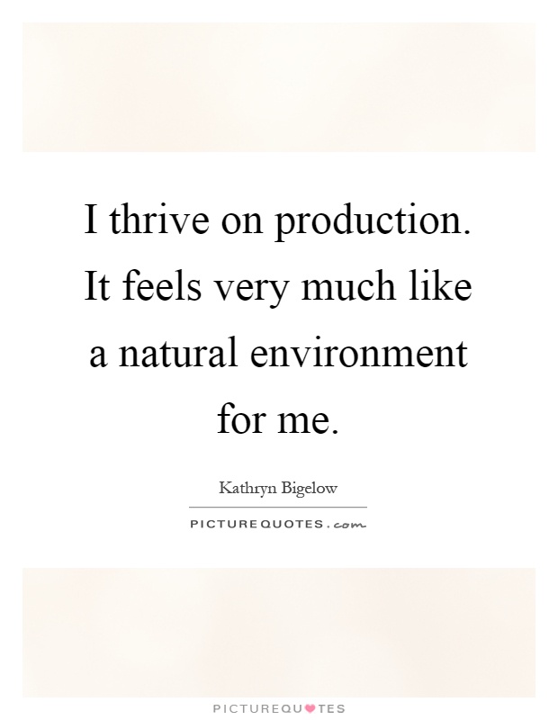 I thrive on production. It feels very much like a natural environment for me Picture Quote #1