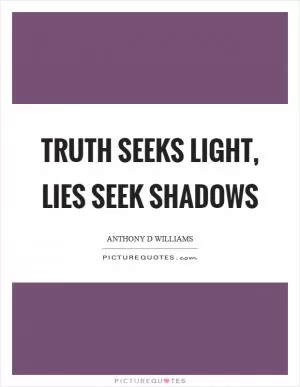 Truth seeks light, lies seek shadows Picture Quote #1