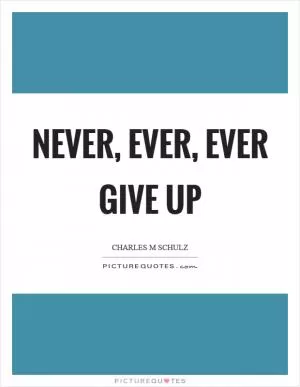 Never, ever, ever give up Picture Quote #1