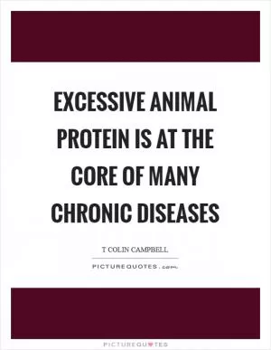Excessive animal protein is at the core of many chronic diseases Picture Quote #1