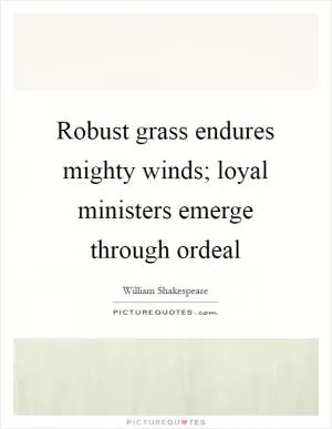 Robust grass endures mighty winds; loyal ministers emerge through ordeal Picture Quote #1