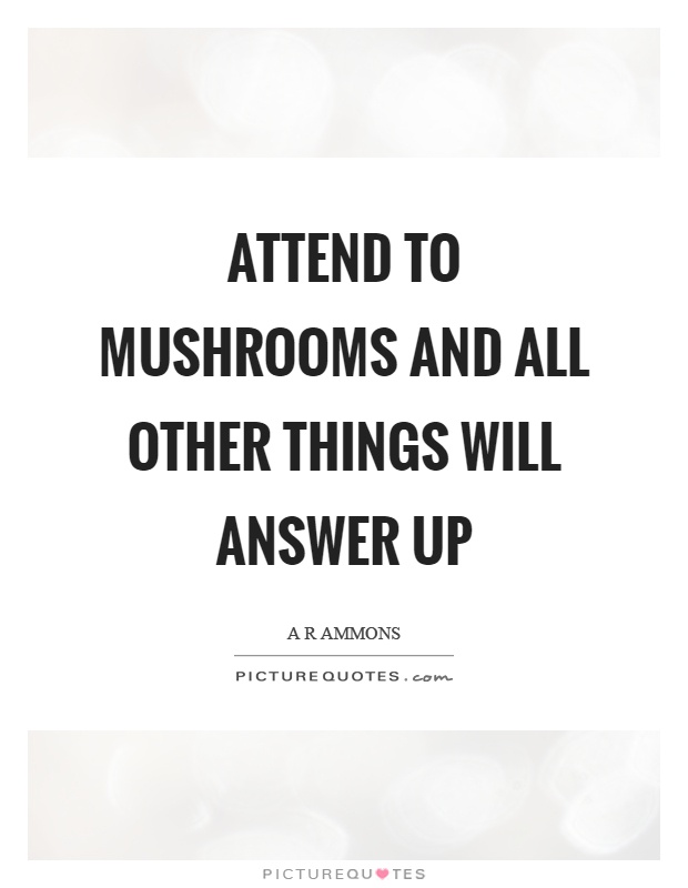 Attend to mushrooms and all other things will answer up Picture Quote #1