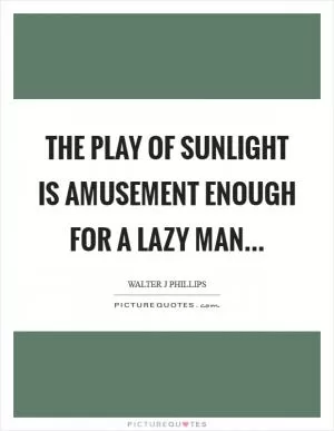 The play of sunlight is amusement enough for a lazy man Picture Quote #1