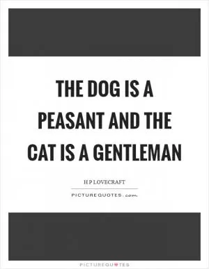 The dog is a peasant and the cat is a gentleman Picture Quote #1