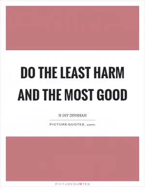 Do the least harm and the most good Picture Quote #1