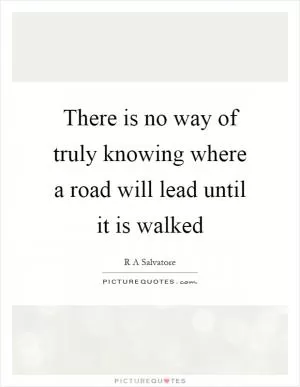 There is no way of truly knowing where a road will lead until it is walked Picture Quote #1