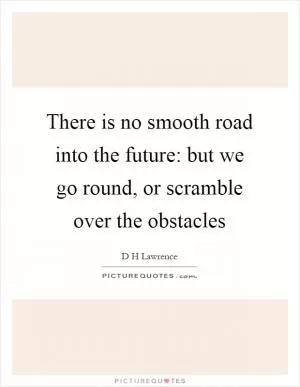 There is no smooth road into the future: but we go round, or scramble over the obstacles Picture Quote #1
