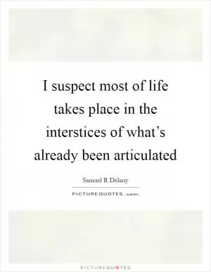 I suspect most of life takes place in the interstices of what’s already been articulated Picture Quote #1
