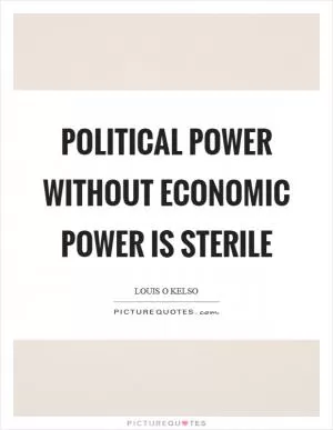 Political power without economic power is sterile Picture Quote #1
