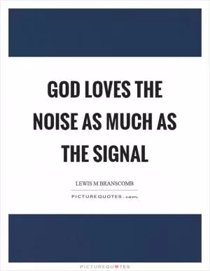 God loves the noise as much as the signal Picture Quote #1