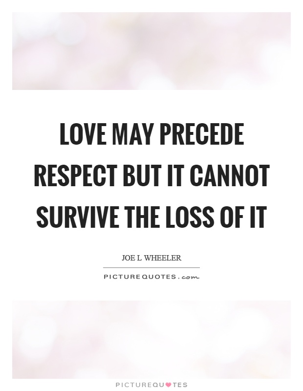 Love may precede respect but it cannot survive the loss of it Picture Quote #1