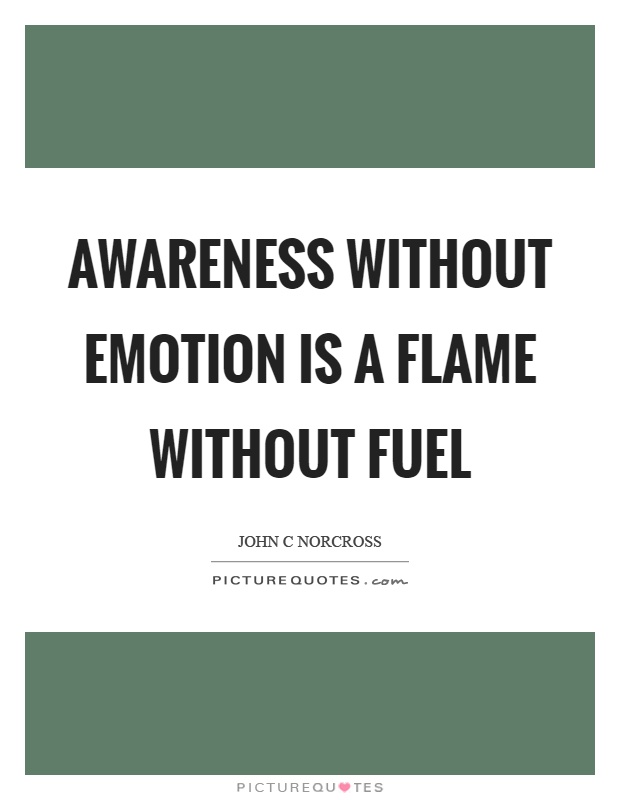 Awareness without emotion is a flame without fuel Picture Quote #1