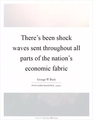 There’s been shock waves sent throughout all parts of the nation’s economic fabric Picture Quote #1