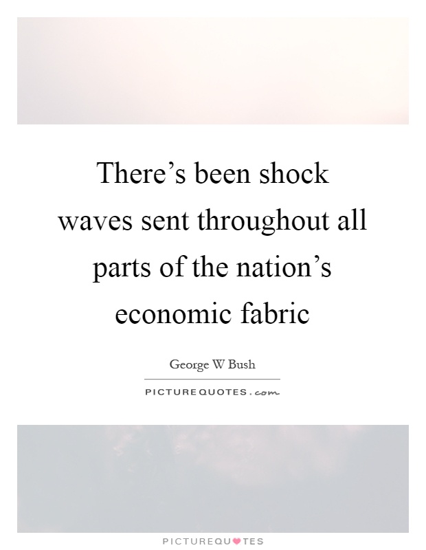 There's been shock waves sent throughout all parts of the nation's economic fabric Picture Quote #1