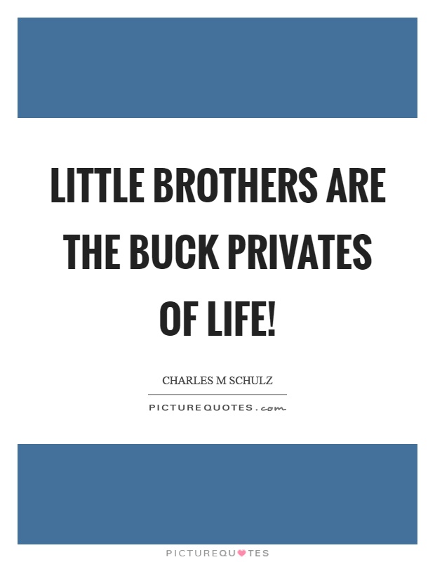 Little brothers are the buck privates of life! Picture Quote #1